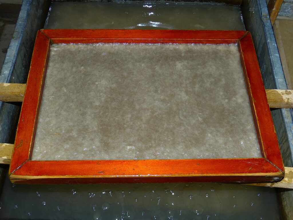 paper, manufacturing, pappmashce, silk paper making, paper mesh